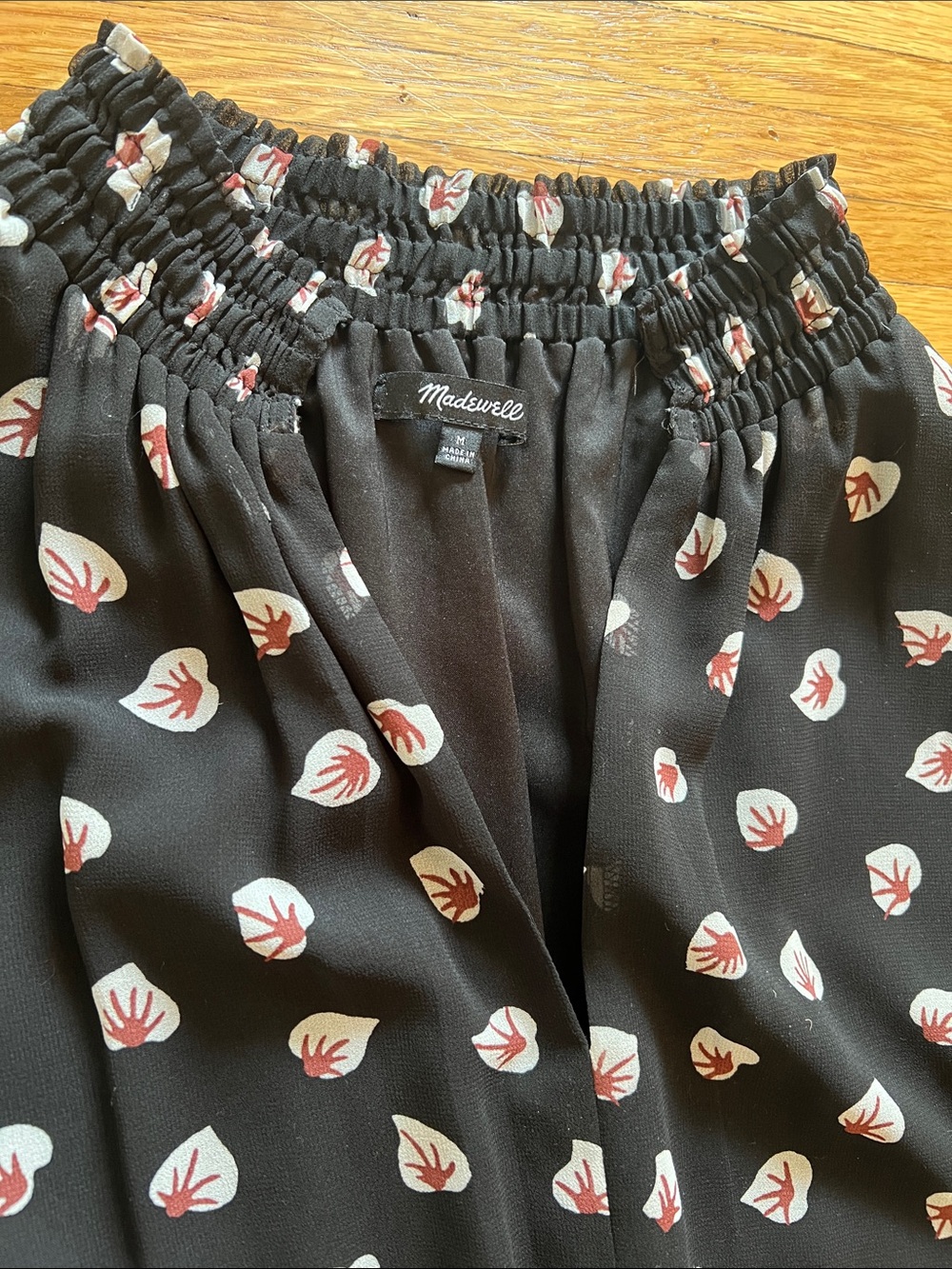 Madewell Black Amaryllis Floral Midi Dress Size M - Picture 7 of 11